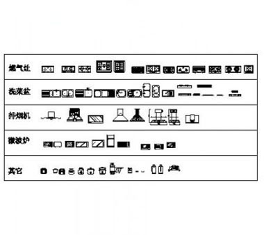 Kitchen utensils CAD elevation